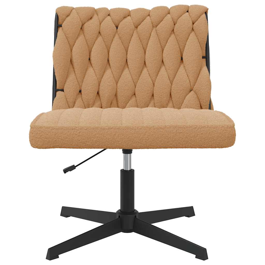 vidaXL Bürodrehstuhl Beige Gelockter wollähnlicher Stoff