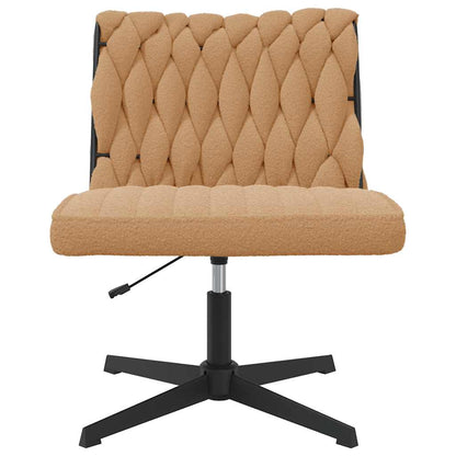 vidaXL Bürodrehstuhl Beige Gelockter wollähnlicher Stoff