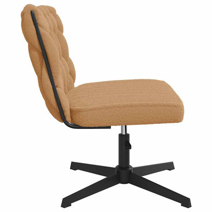 vidaXL Bürodrehstuhl Beige Gelockter wollähnlicher Stoff