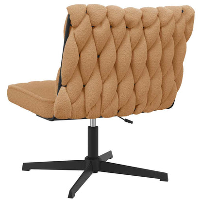 vidaXL Bürodrehstuhl Beige Gelockter wollähnlicher Stoff