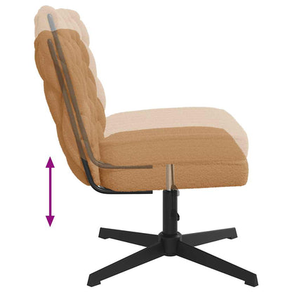 vidaXL Bürodrehstuhl Beige Gelockter wollähnlicher Stoff