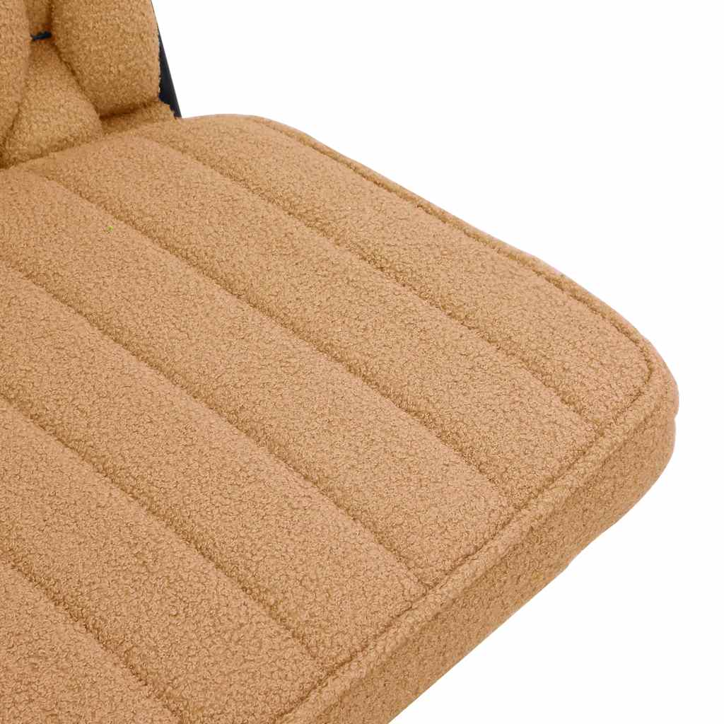 vidaXL Bürodrehstuhl Beige Gelockter wollähnlicher Stoff