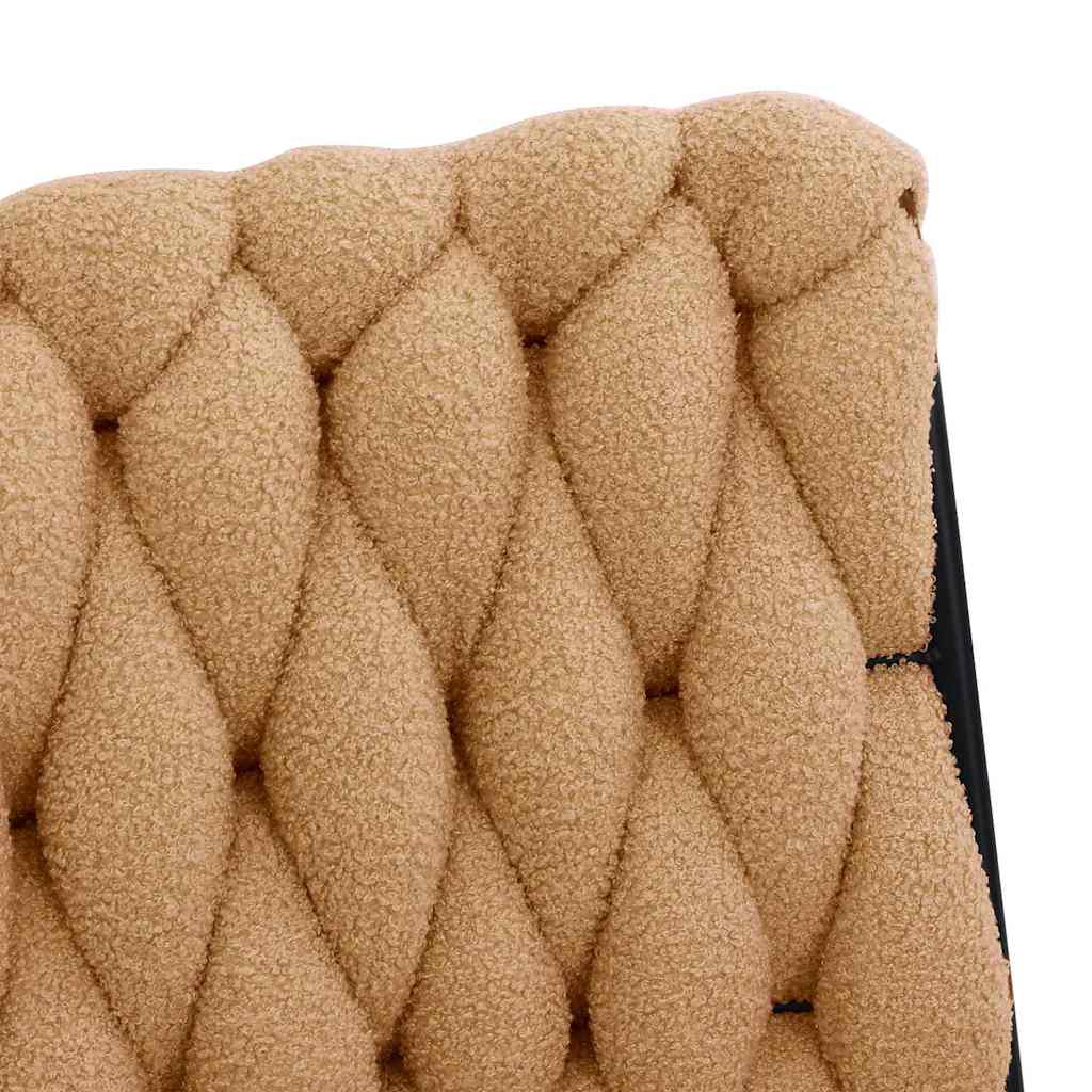 vidaXL Bürodrehstuhl Beige Gelockter wollähnlicher Stoff