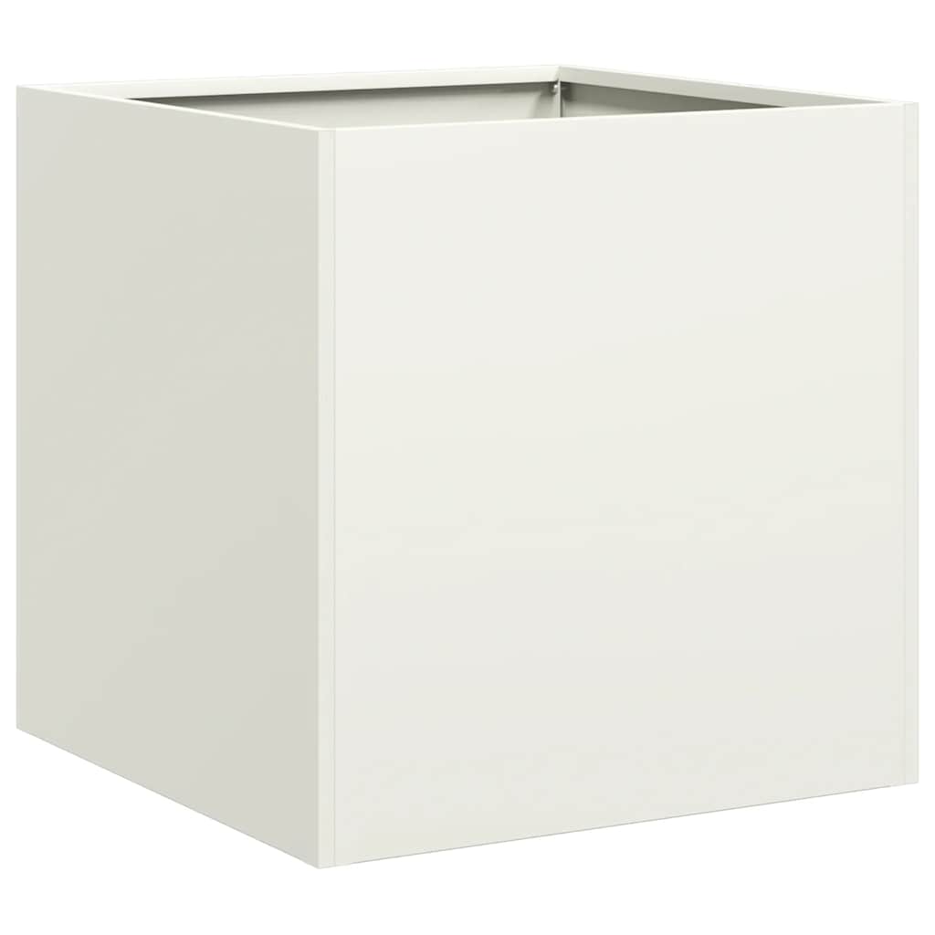 vidaXL Jardinière Blanc 40x40x40 cm Acier laminé à froid