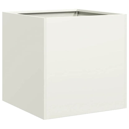 vidaXL Jardinière Blanc 40x40x40 cm Acier laminé à froid
