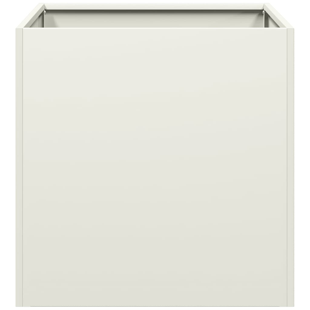 vidaXL Jardinière Blanc 40x40x40 cm Acier laminé à froid