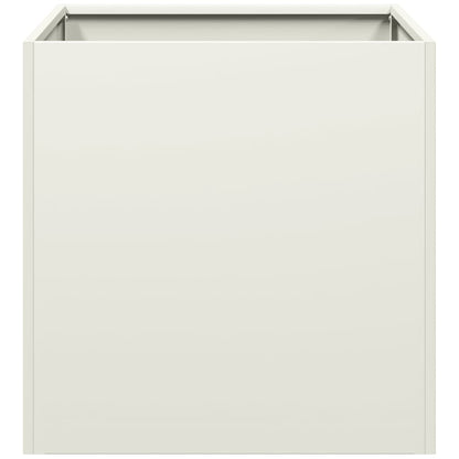 vidaXL Jardinière Blanc 40x40x40 cm Acier laminé à froid