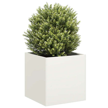 vidaXL Jardinière Blanc 40x40x40 cm Acier laminé à froid