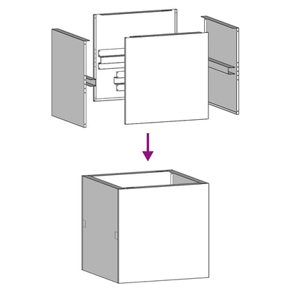 Pflanzgefäß 40x40x40 cm Stahl verzinkt