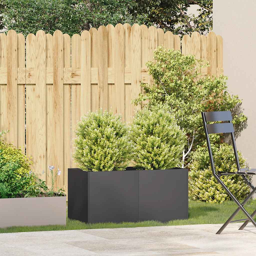 vidaXL Pflanzkübel Schwarz 80x40x40 cm Kaltgewalzter Stahl