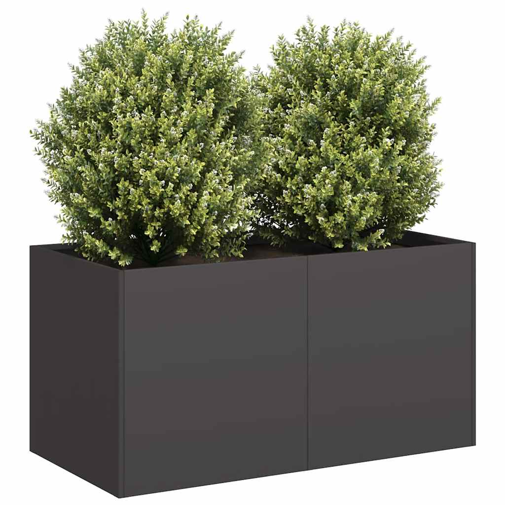 vidaXL Pflanzkübel Schwarz 80x40x40 cm Kaltgewalzter Stahl