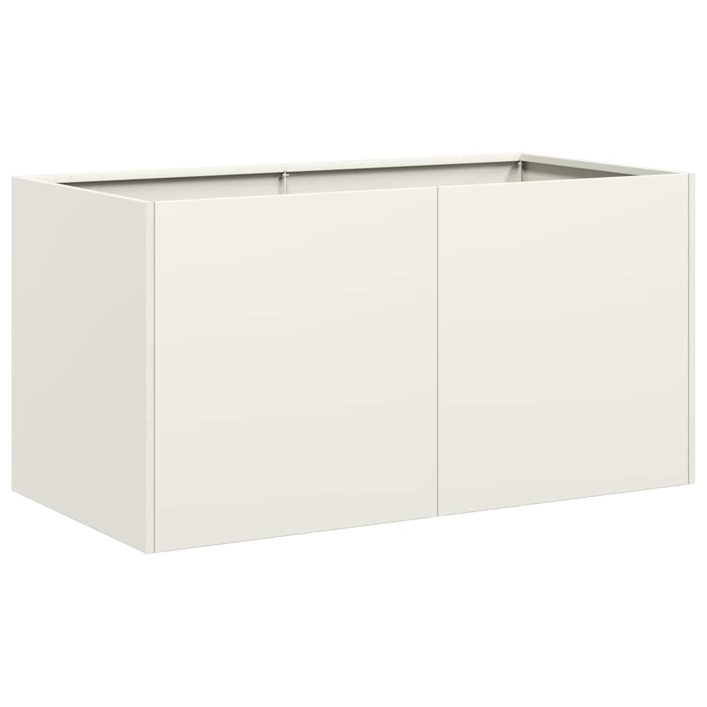 vidaXL Pflanzkübel Weiß 80x40x40 cm Kaltgewalzter Stahl