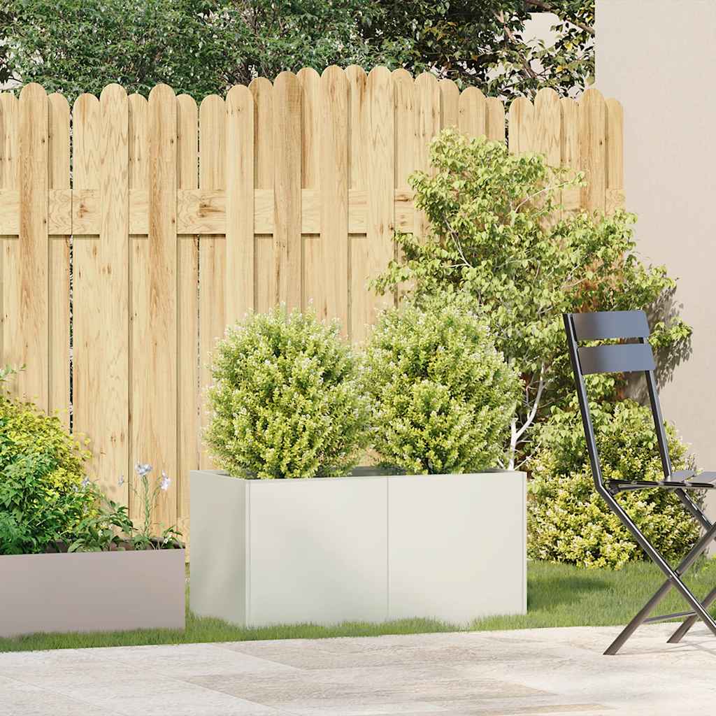vidaXL Pflanzkübel Weiß 80x40x40 cm Kaltgewalzter Stahl