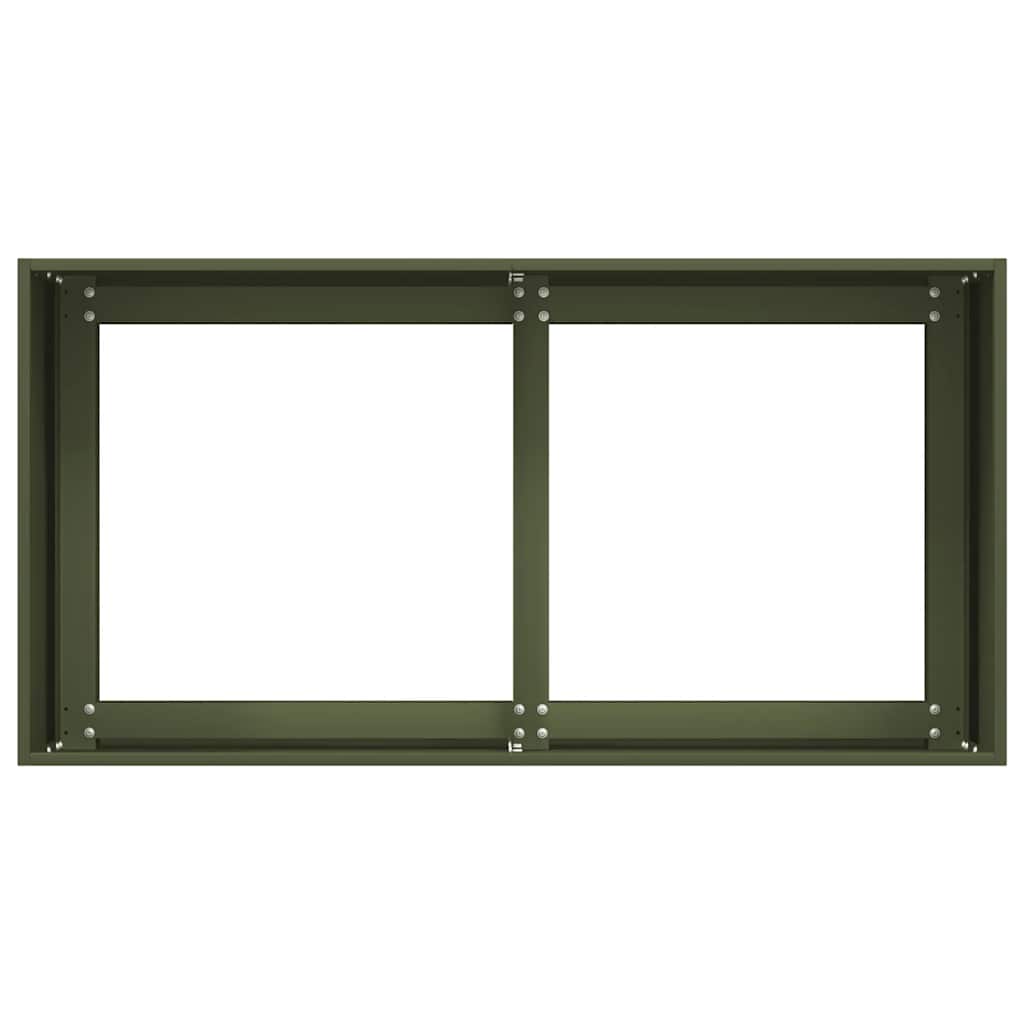 vidaXL Pflanzkübel Olivgrün 80x40x40 cm Kaltgewalzter Stahl