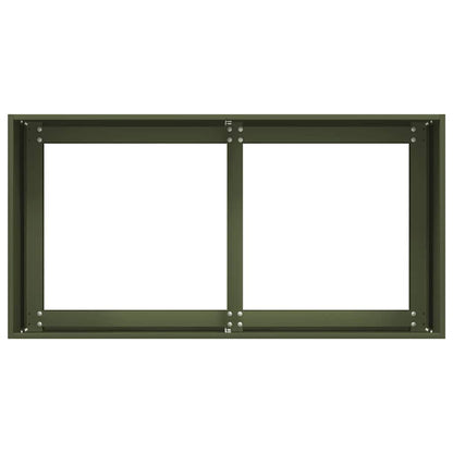 vidaXL Pflanzkübel Olivgrün 80x40x40 cm Kaltgewalzter Stahl