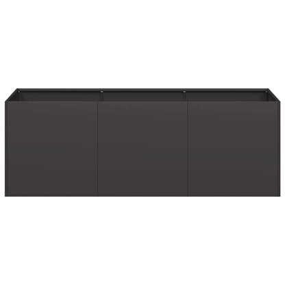 vidaXL Pflanzgefäß Schwarz 120 x 40 x 40 cm Kaltgewalzter Stahl