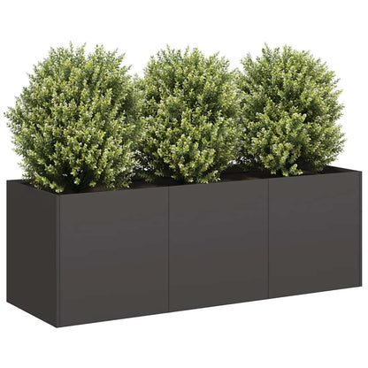 vidaXL Pflanzgefäß Schwarz 120 x 40 x 40 cm Kaltgewalzter Stahl