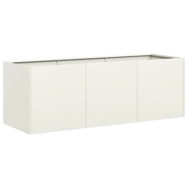 vidaXL Pflanzkübel Weiß 120x40x40 cm Kaltgewalzter Stahl