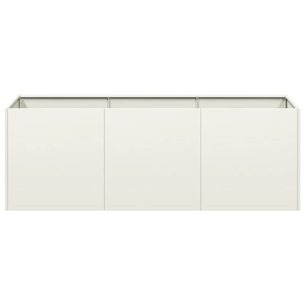 vidaXL Pflanzkübel Weiß 120x40x40 cm Kaltgewalzter Stahl