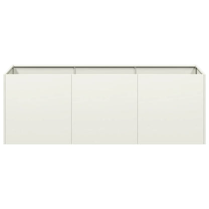 vidaXL Pflanzkübel Weiß 120x40x40 cm Kaltgewalzter Stahl