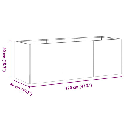 vidaXL Pflanzkübel Weiß 120x40x40 cm Kaltgewalzter Stahl