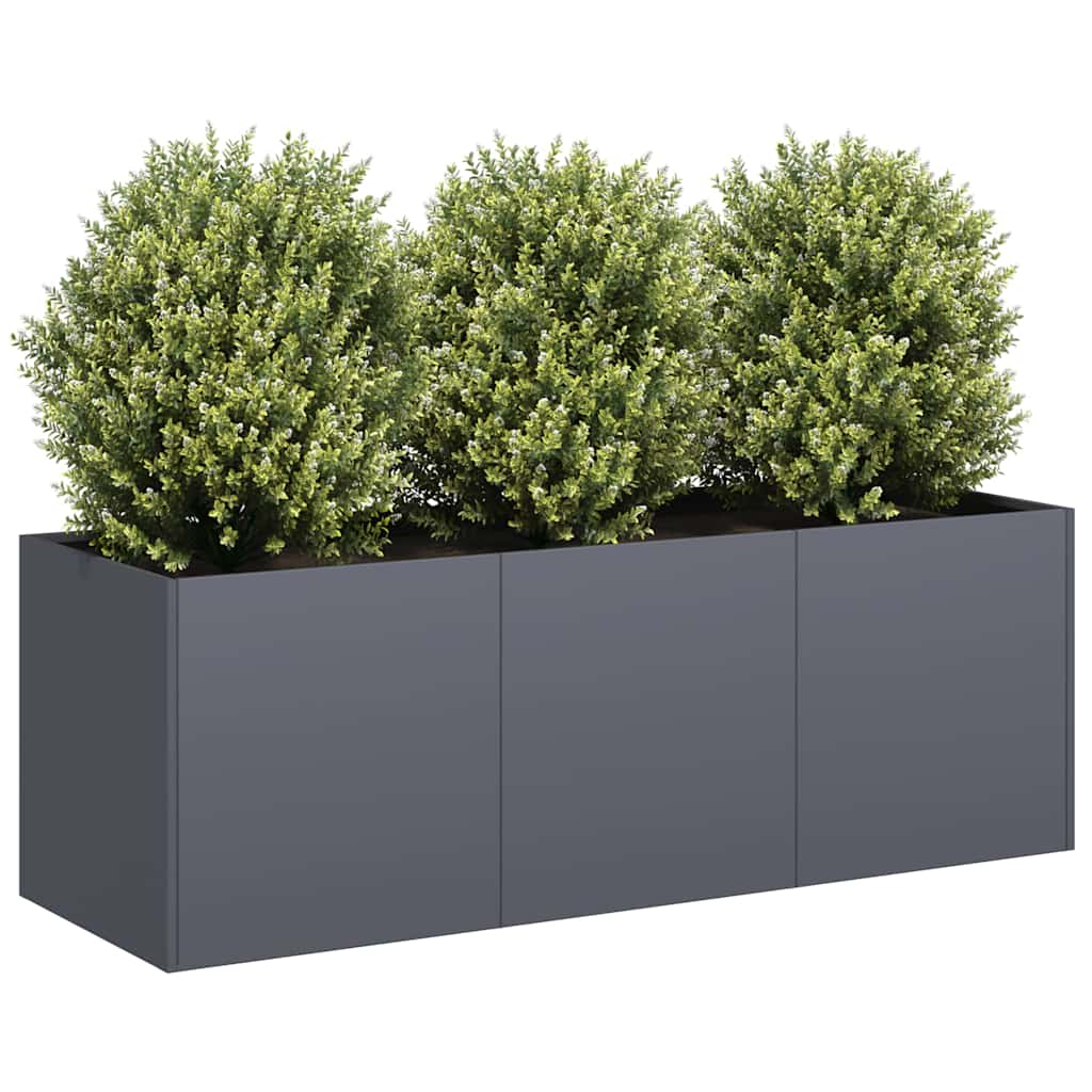vidaXL Pflanzgefäß Anthrazit 120 x 40 x 40 cm Kaltgewalzter Stahl