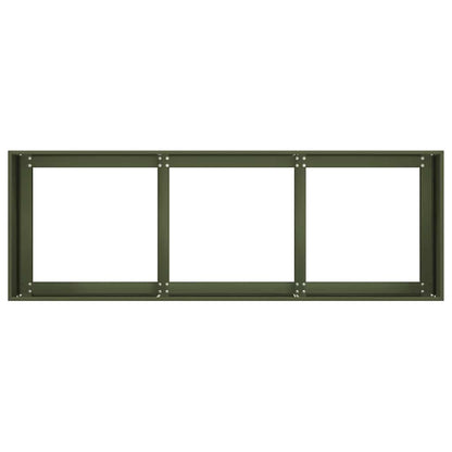 vidaXL Pflanzkübel Olivgrün 120x40x40 cm Kaltgewalzter Stahl