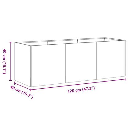 vidaXL Pflanzkübel Olivgrün 120x40x40 cm Kaltgewalzter Stahl