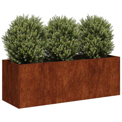 vidaXL Pflanzkübel Rostig 120x40x40 cm Wetterfester Stahl