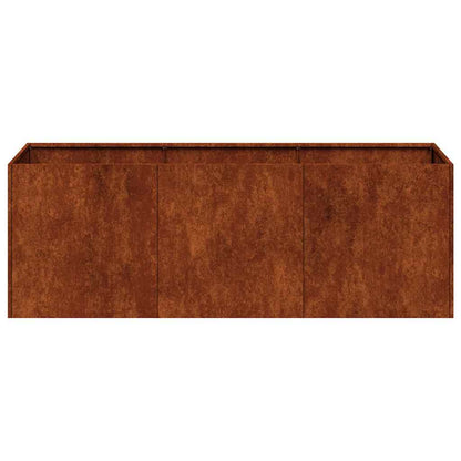 vidaXL Pflanzkübel Rostig 120x40x40 cm Wetterfester Stahl