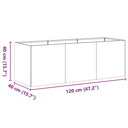 vidaXL Pflanzkübel Rostig 120x40x40 cm Wetterfester Stahl