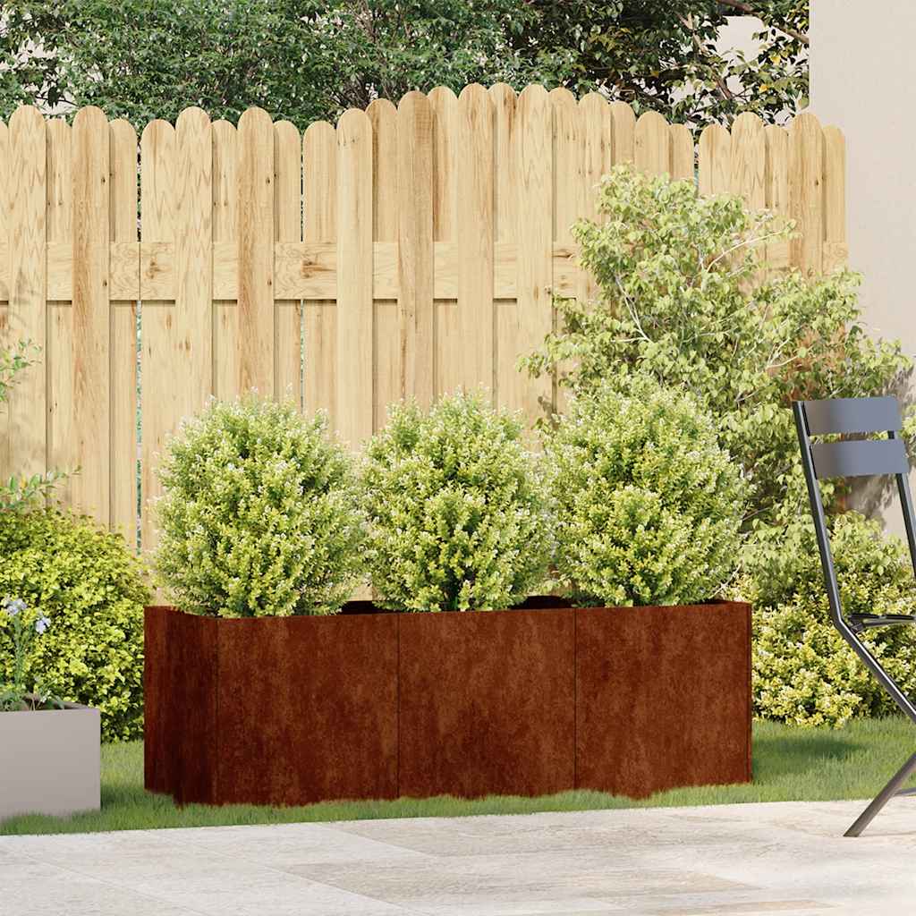 vidaXL Pflanzkübel Rostig 120x40x40 cm Wetterfester Stahl