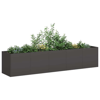 vidaXL Jardinière noire 200 x 40 x 40 cm Acier laminé à froid