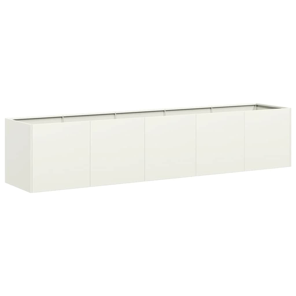 vidaXL Jardinière Blanc 200x40x40 cm Acier laminé à froid
