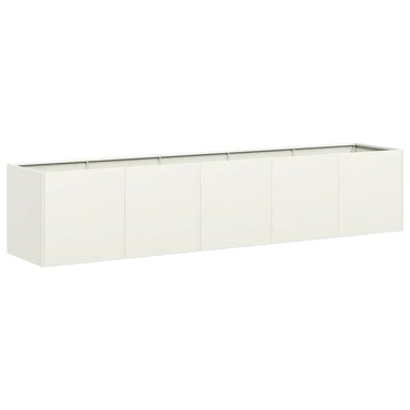 vidaXL Jardinière Blanc 200x40x40 cm Acier laminé à froid