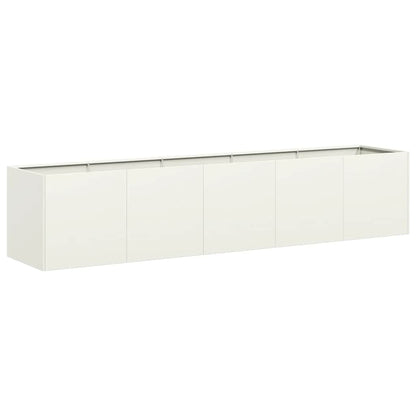 vidaXL Jardinière Blanc 200x40x40 cm Acier laminé à froid