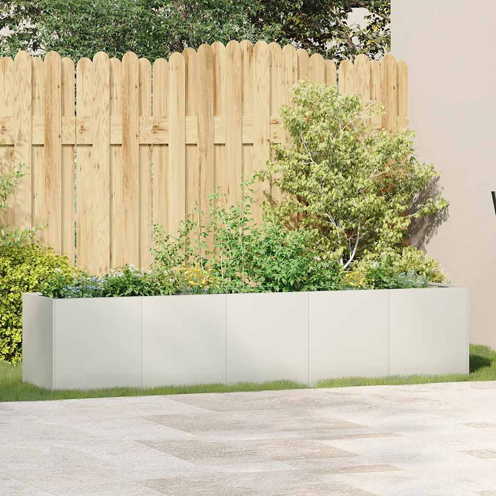 vidaXL Jardinière Blanc 200x40x40 cm Acier laminé à froid