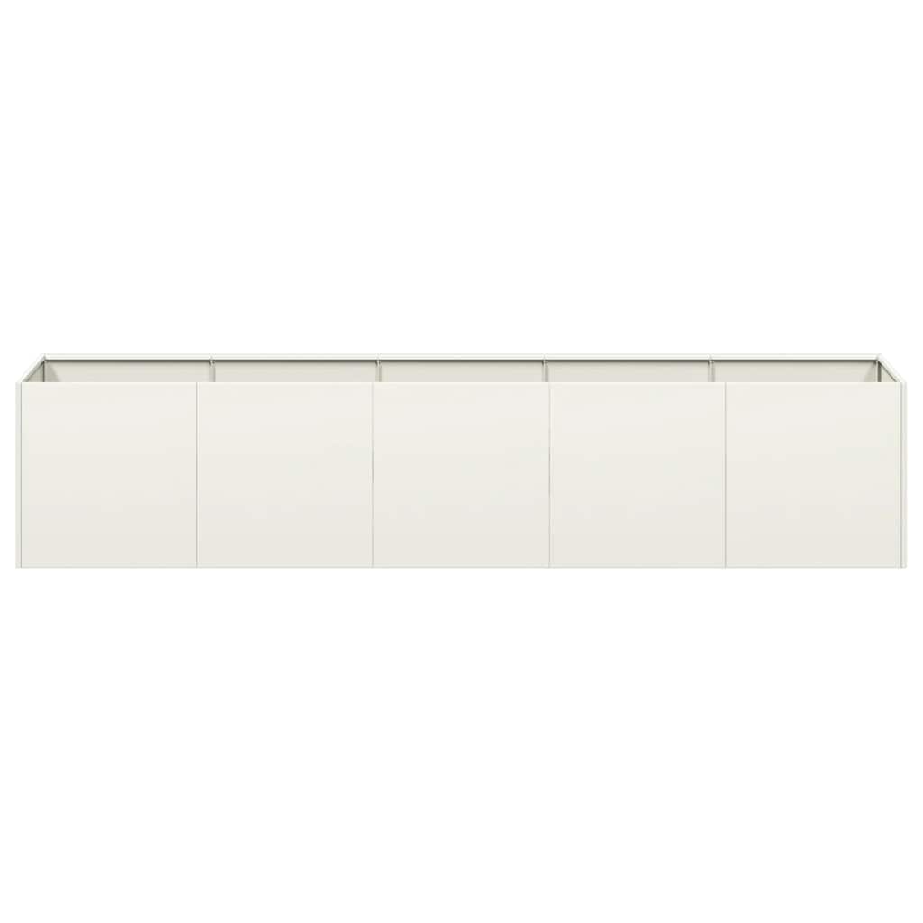vidaXL Jardinière Blanc 200x40x40 cm Acier laminé à froid