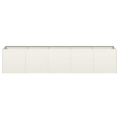 vidaXL Jardinière Blanc 200x40x40 cm Acier laminé à froid