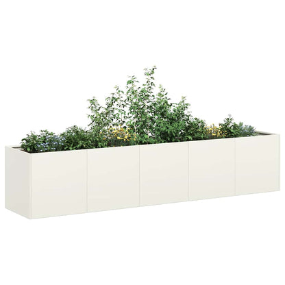 vidaXL Jardinière Blanc 200x40x40 cm Acier laminé à froid