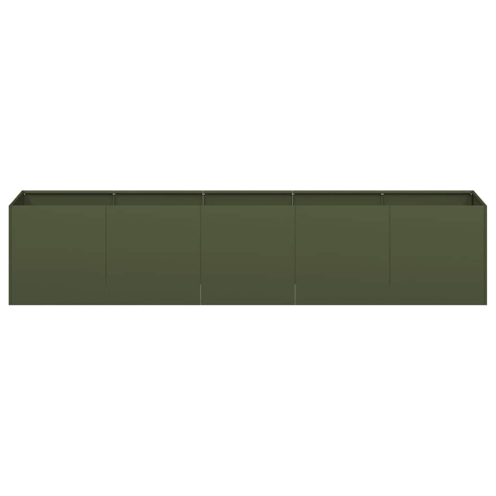 vidaXL Jardinière vert olive 200x40x40 cm Acier laminé à froid