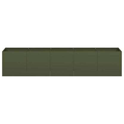 vidaXL Jardinière vert olive 200x40x40 cm Acier laminé à froid