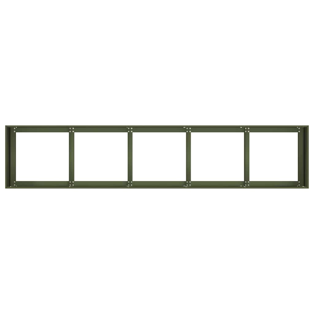 vidaXL Jardinière vert olive 200x40x40 cm Acier laminé à froid