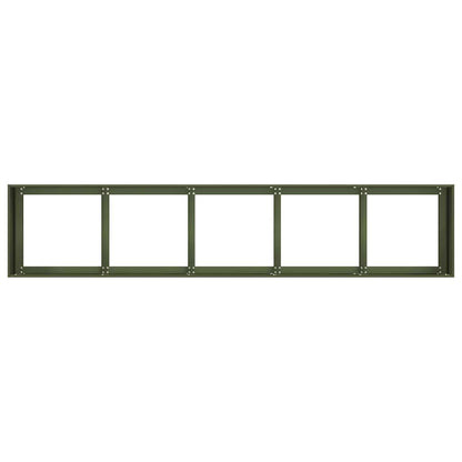 vidaXL Jardinière vert olive 200x40x40 cm Acier laminé à froid