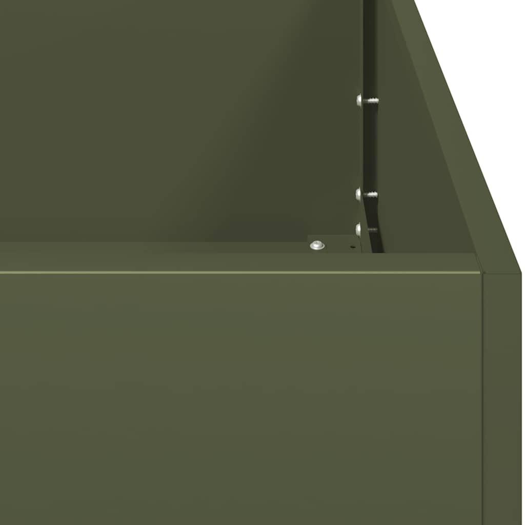 vidaXL Jardinière vert olive 200x40x40 cm Acier laminé à froid