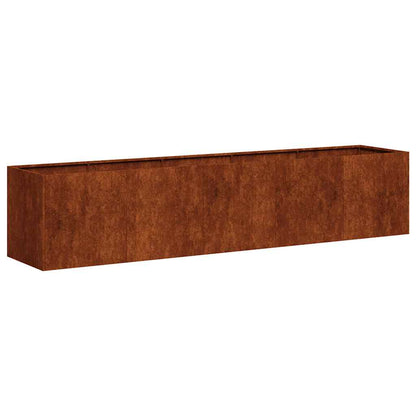vidaXL Pflanzkübel Rostig 200x40x40 cm Wetterfester Stahl