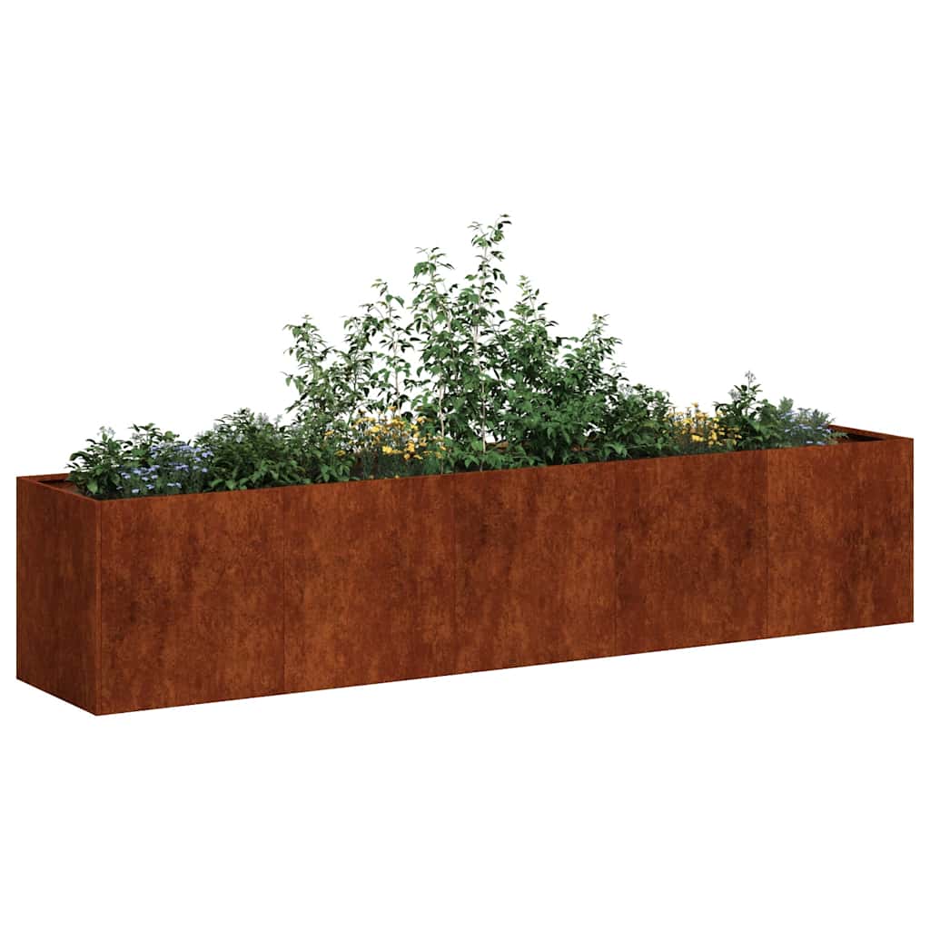 vidaXL Pflanzkübel Rostig 200x40x40 cm Wetterfester Stahl