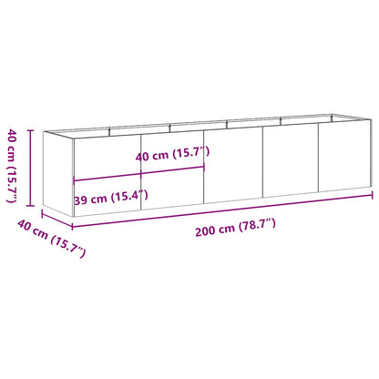 vidaXL Pflanzkübel Rostig 200x40x40 cm Wetterfester Stahl