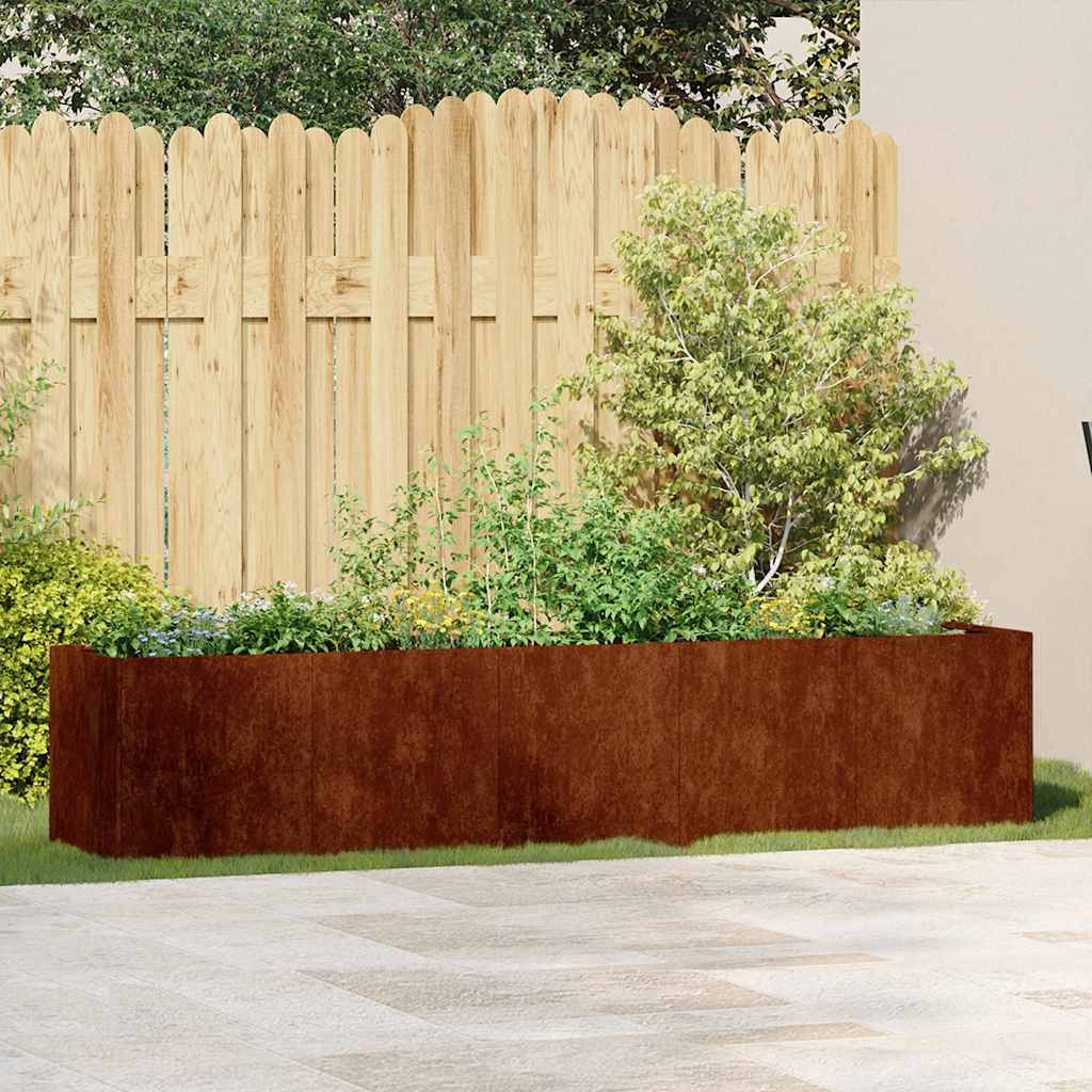 vidaXL Pflanzkübel Rostig 200x40x40 cm Wetterfester Stahl