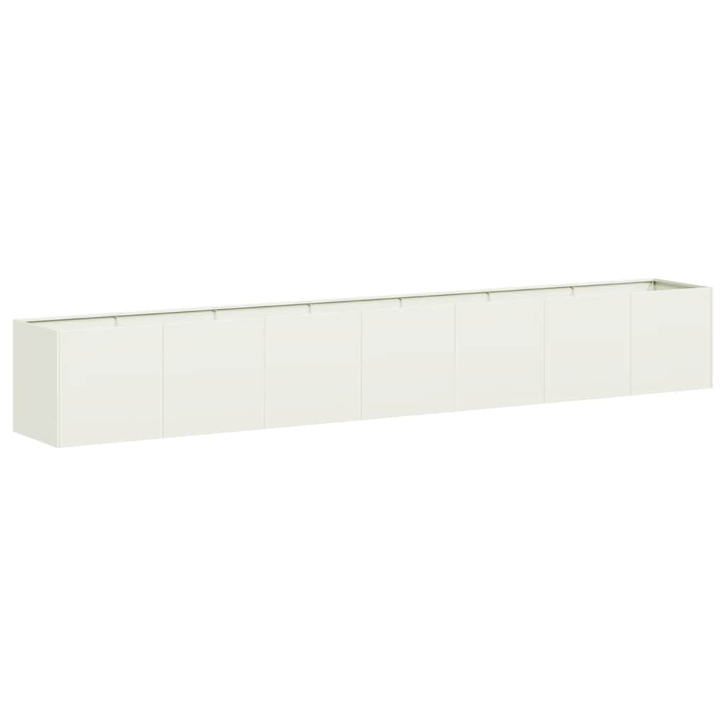 vidaXL Jardinière blanc 280x40x40 cm acier laminé à froid